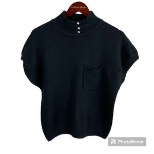 Work In Progress Gladys Bailey Women Black Sz L Sweater Silk Angora Lambswool R3